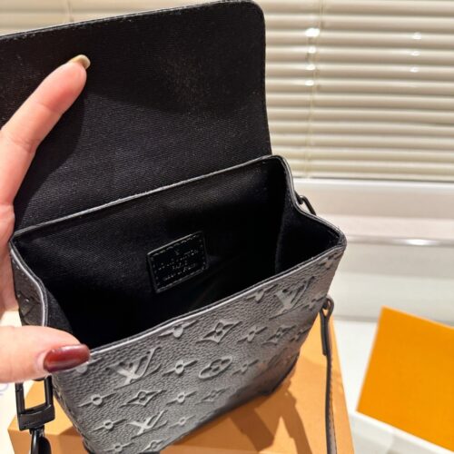 Alternative view of Louis Vuitton Nano Steamer Monogram Taurillon Crossbody Bag Black 18Cm M82772