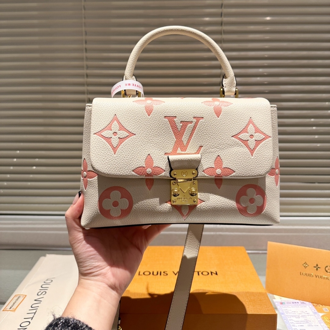 Louis Vuitton Madeleine BB Monogram Empreinte Handle Bag Beige Pink 25Cm - Image 2
