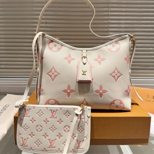 Alternative view of Louis Vuitton CarryAll PM Monogram Empreinte Shoulder Bag Bicolor Latte 30Cm M24141