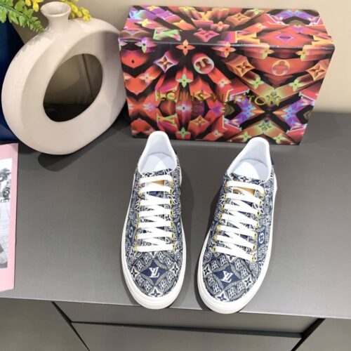 Alternative view of Louis Vuitton Time Out Monogram Jacquard Trainers Grey And Black 1A9Fni