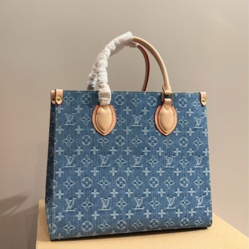Alternative view of Louis Vuitton New LV Remix Onthego MM Tote Bag Denim Blue 35Cm M46871