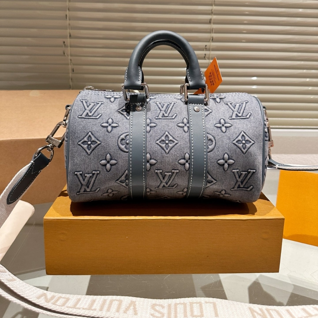 Louis Vuitton Keepall Bandoulière 25 Monogram Canvas Washed Denim Handbag 24Cm M22762 - Image 2