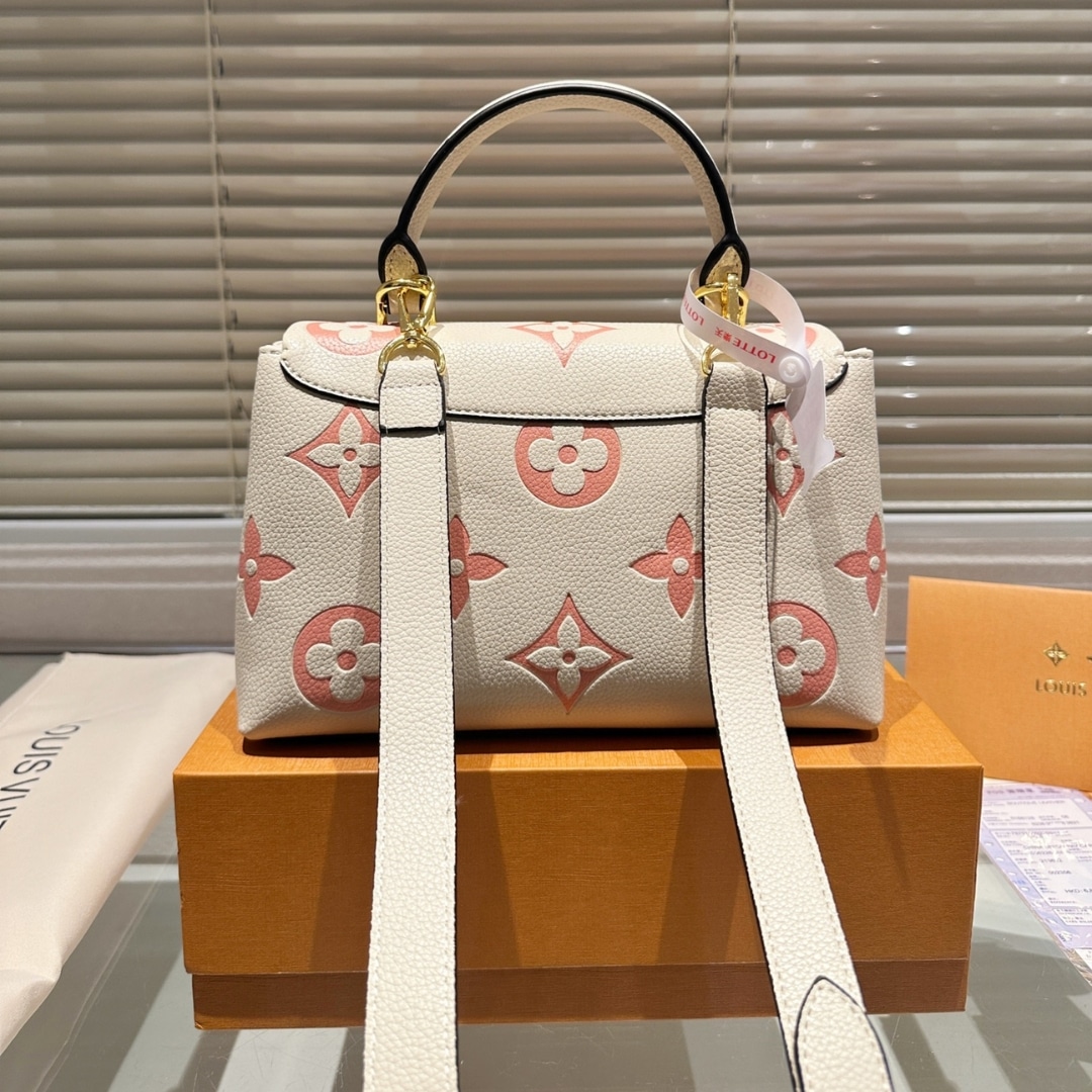 Louis Vuitton Madeleine BB Monogram Empreinte Handle Bag Beige Pink 25Cm - Image 4
