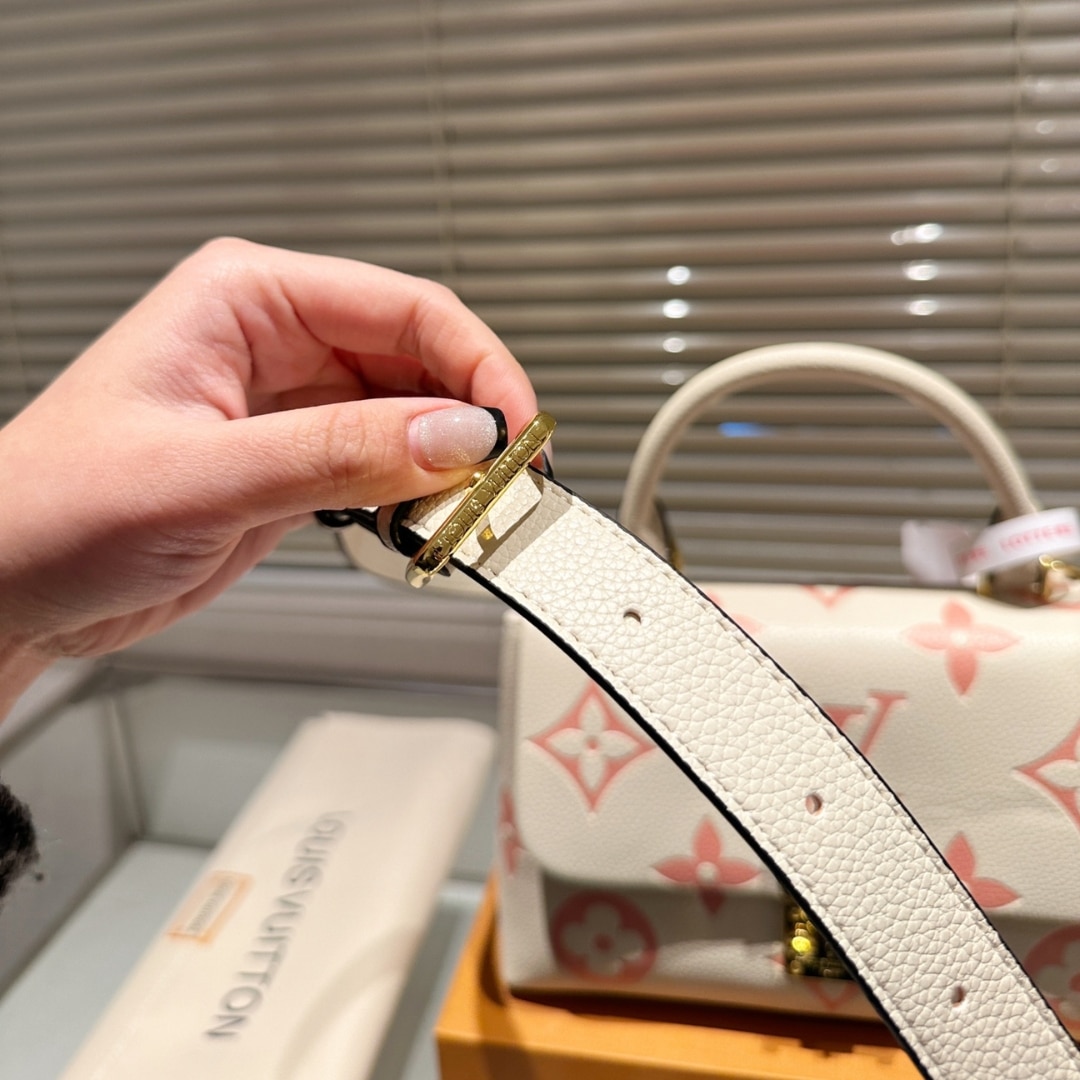 Louis Vuitton Madeleine BB Monogram Empreinte Handle Bag Beige Pink 25Cm - Image 5