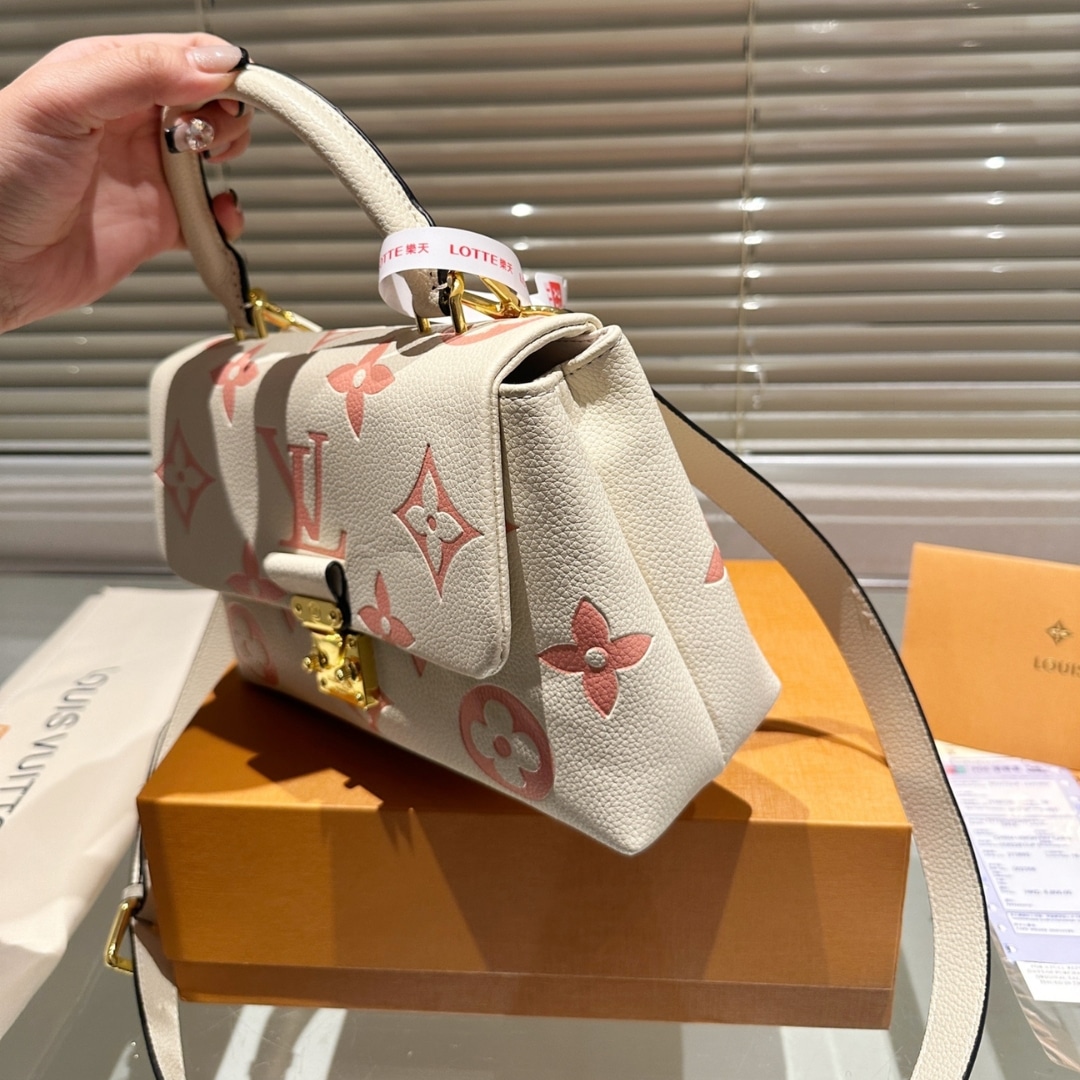Louis Vuitton Madeleine BB Monogram Empreinte Handle Bag Beige Pink 25Cm - Image 6