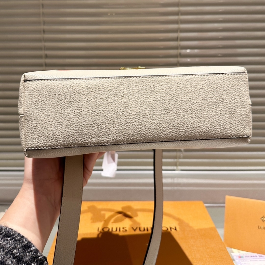 Louis Vuitton Madeleine BB Monogram Empreinte Handle Bag Beige Pink 25Cm - Image 7