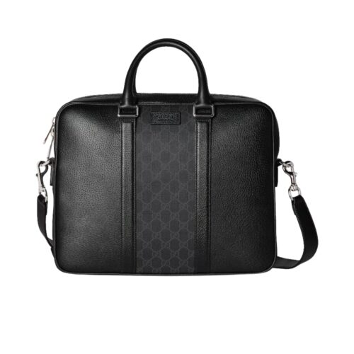 Gucci Medium Leather Top Handle Bag Black 40cm ‎795461 Facu5 1000