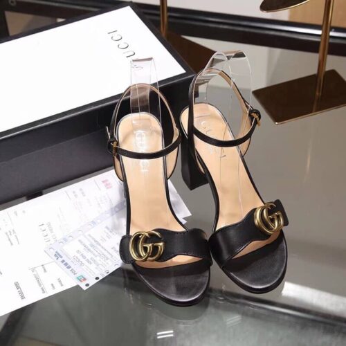 Alternative view of Gucci G Mid Heel Sandal Black ‎453379 A3N00 1000