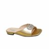 Gucci Double G Leather Slide Sandal Gold