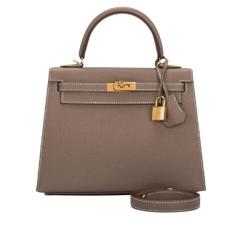 Hermes Kelly Epsom Gold-tone Hardware Handbag Etoupe CK18 28cm