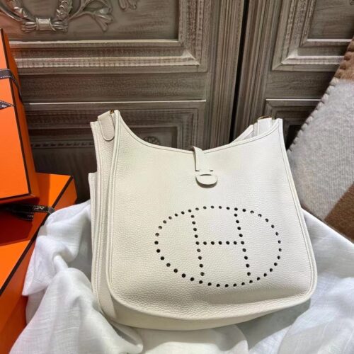 Alternative view of Hermes Evelyne 25 Clemence Shoulder Bag White 25Cm 