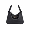 Hermes Lindy 26 Leather Handbag Black 26Cm