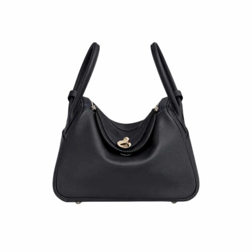Hermes Lindy 26 Leather Handbag Black 26Cm