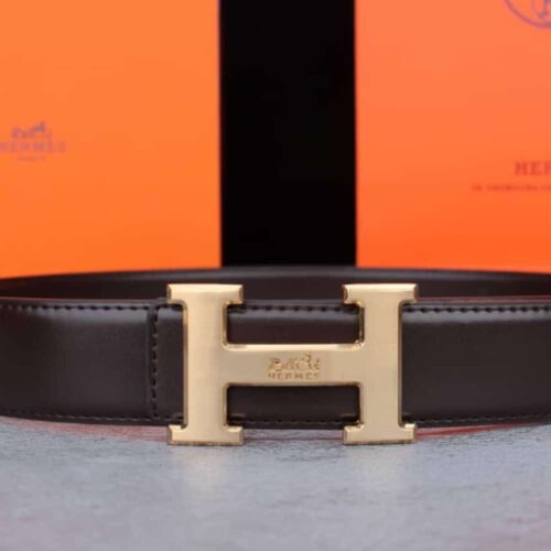 Alternative view of Hermes H Belt Buckle Reversible Leather Strap Black