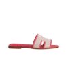Hermes Oran Sandals Canvas Fringed Pink H231095Z C5350