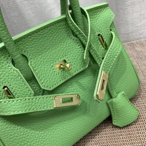 Alternative view of Hermes Birkin B25 Togo Leather Gold-Tone Hardware Handbag Grenat Green 20cm