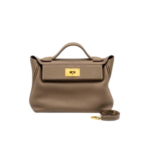 Hermés Kelly 24/24 Etoupe Evercolor 21Cm