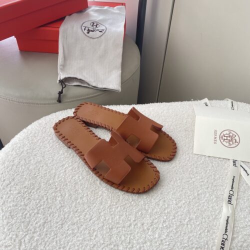 Alternative view of Hermès Oran Sandals Stitching In Brown
