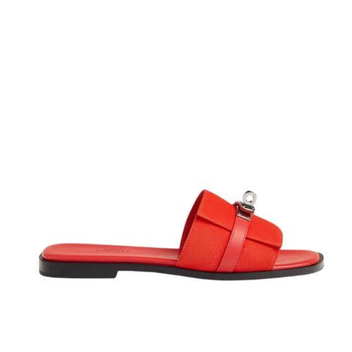 Hermes Giulia Sandals Smooth Leather Orange H232130Z 5H360