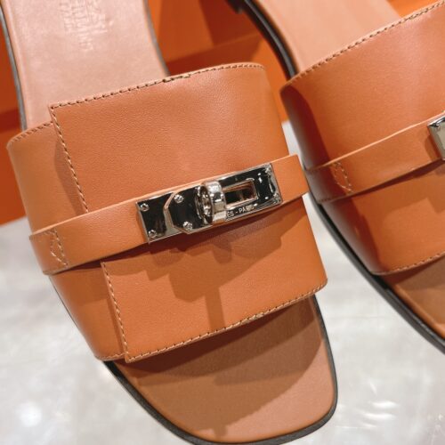 Alternative view of Hermes Giulia Sandals Smooth Leather Brown H231056Z A3360