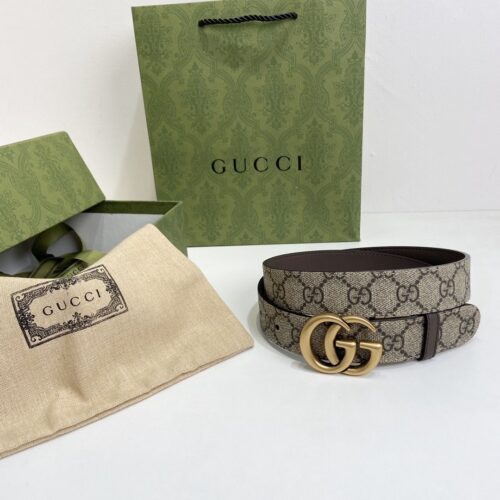 Alternative view of Gucci Gg Marmont Reversible Belt Brown Leather 659416 92Tic 8358