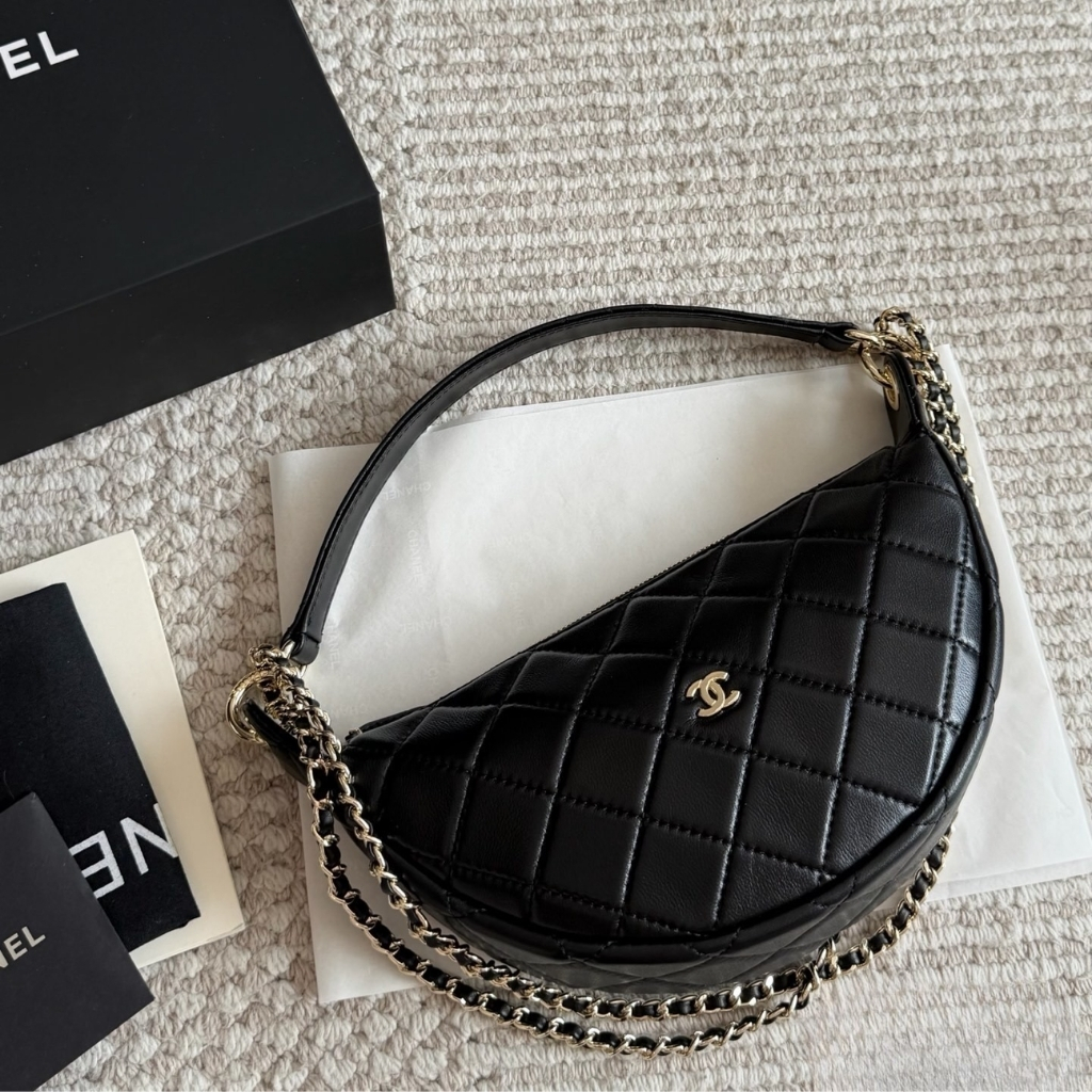 Chanel Clutch With Chain Leather And Gold Tone Metal Dark Burgundy 22cm - Image 2