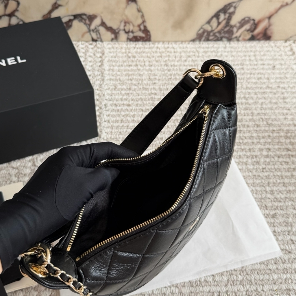 Chanel Clutch With Chain Leather And Gold Tone Metal Dark Burgundy 22cm - Image 3