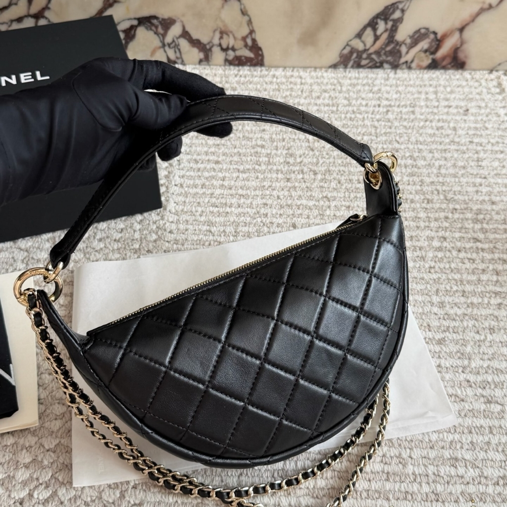 Chanel Clutch With Chain Leather And Gold Tone Metal Dark Burgundy 22cm - Image 5
