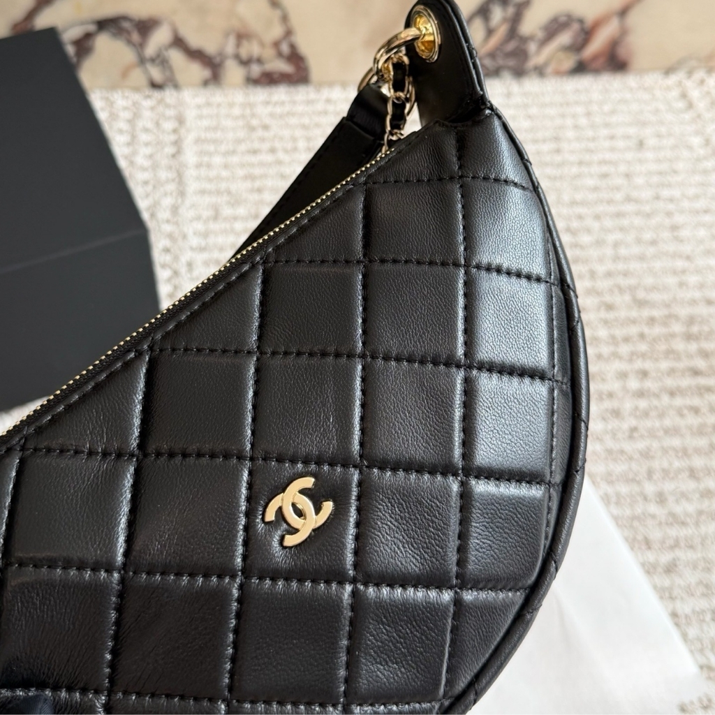 Chanel Clutch With Chain Leather And Gold Tone Metal Dark Burgundy 22cm - Image 8