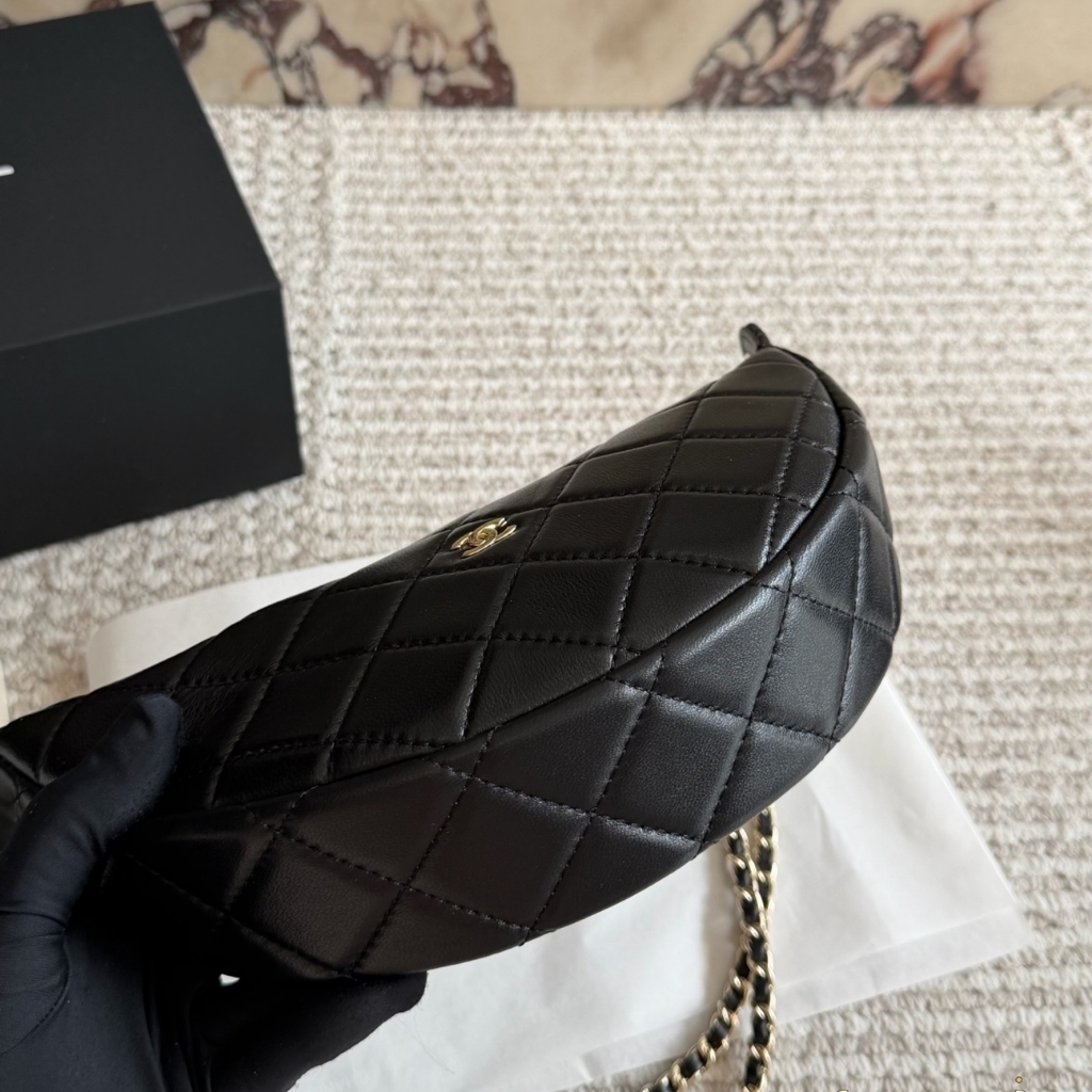 Chanel Clutch With Chain Leather And Gold Tone Metal Dark Burgundy 22cm - Image 9