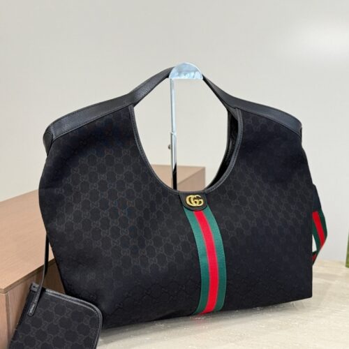 Alternative view of Gucci Giglio Large Tote Bag GG Canvas Black 60Cm 853971 FAFWA 1053