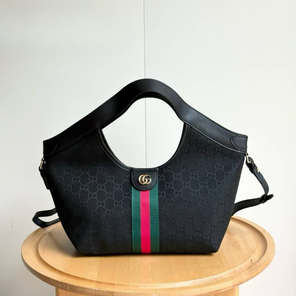 Gucci Giglio Small Tote Bag GG Canvas Black 25Cm 860845 FAFWA 1053 - Image 2