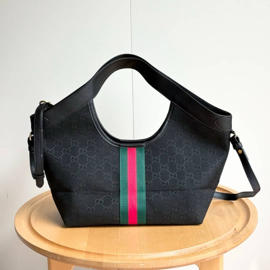 Gucci Giglio Small Tote Bag GG Canvas Black 25Cm 860845 FAFWA 1053 - Image 5