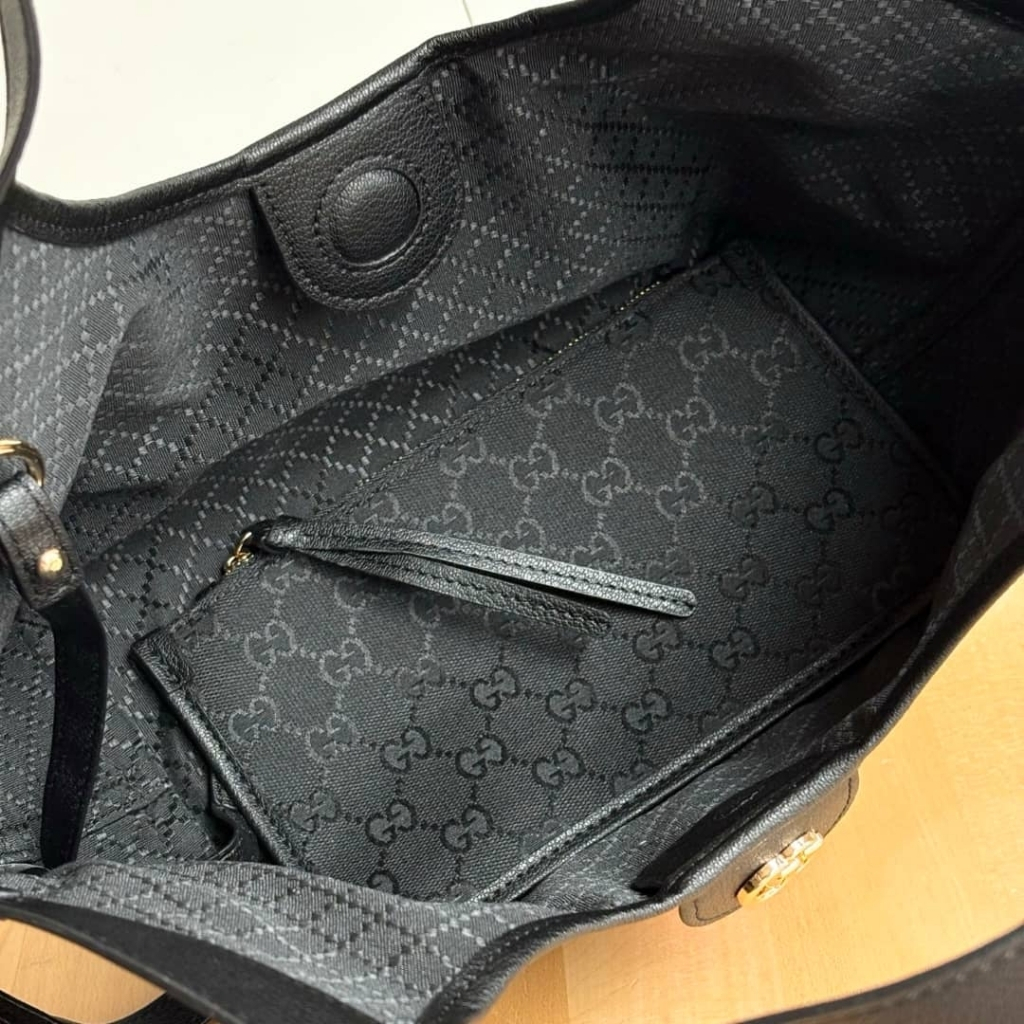 Gucci Giglio Small Tote Bag GG Canvas Black 25Cm 860845 FAFWA 1053 - Image 7