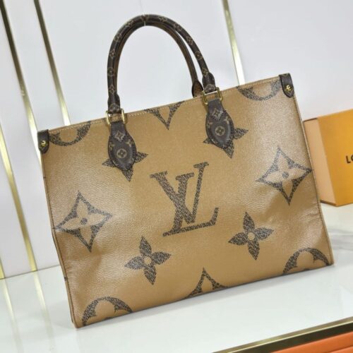Alternative view of Louis Vuitton Rare Monogram Giant Onthego GM Tote Brown 34Cm