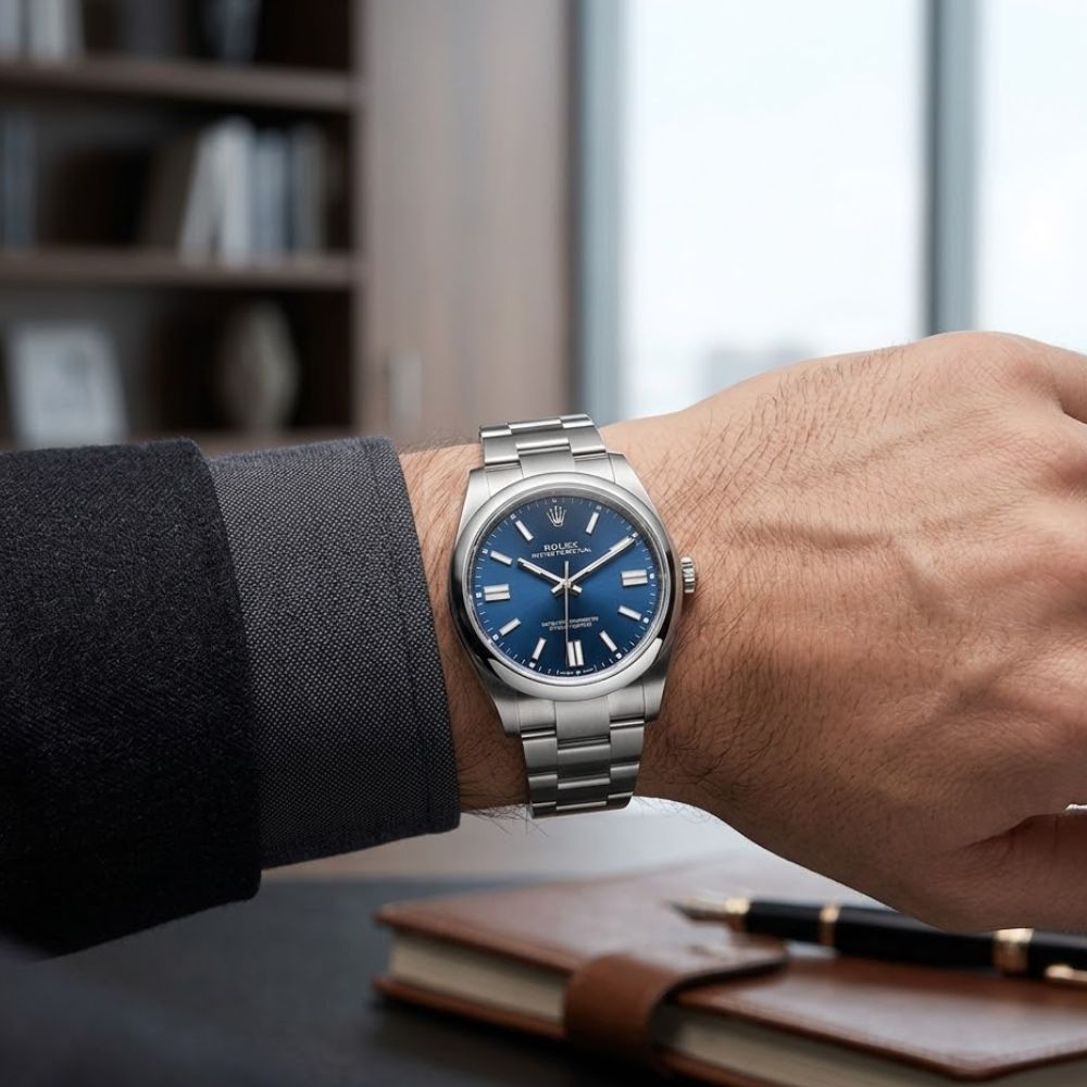 Rolex Oyster Perpetual Oyster Oystersteel White Gold And Navy Blue 40Mm 124300 0003 - Image 11