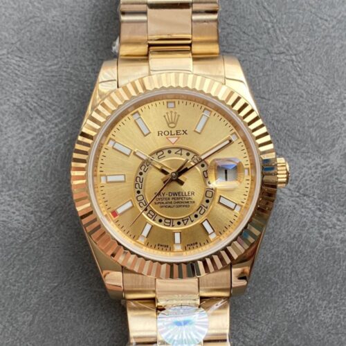 Alternative view of Rolex Sky Dweller Oyster Yellow Gold And Champagne 42Mm 326938