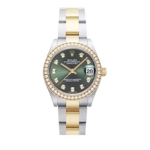 Rolex Datejust 28 Oyster Oystersteel Yellow Gold And Green 28Mm