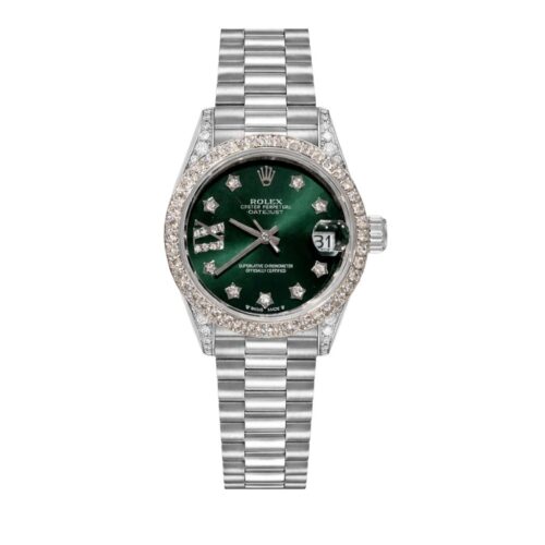 Rolex Datejust 31 Oyster Oystersteel White Gold And Green 31Mm 278384