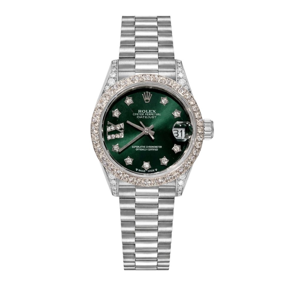 Rolex Datejust 31 Oyster Oystersteel White Gold And Green 31Mm 278384