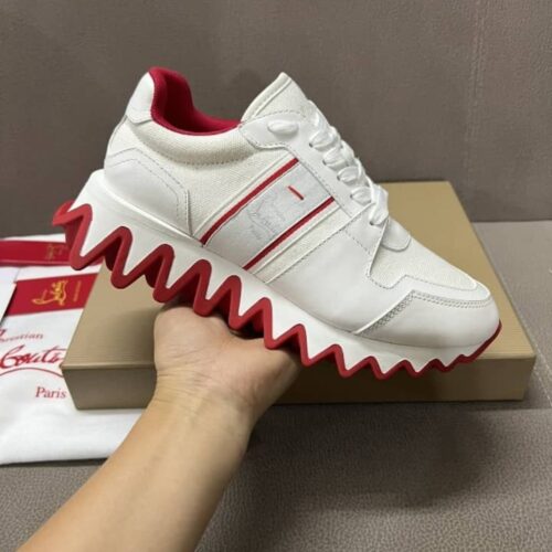 Alternative view of Christian Louboutin Nastroshark Leather and Fabric Sneakers White 3240067WH01