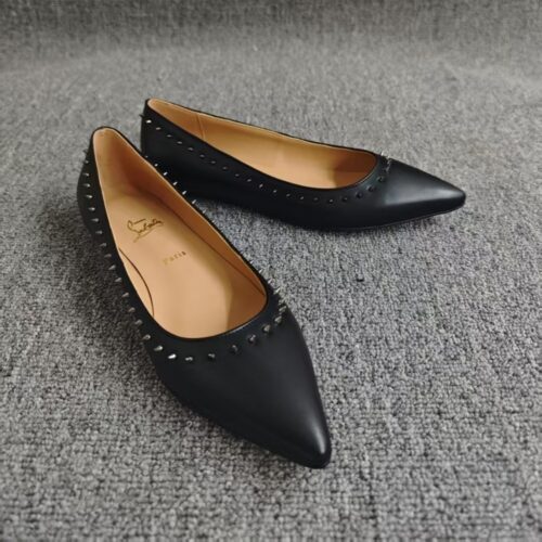 Alternative view of Christian Louboutin Studded Anjalina Leather Flats Black 3151261B142