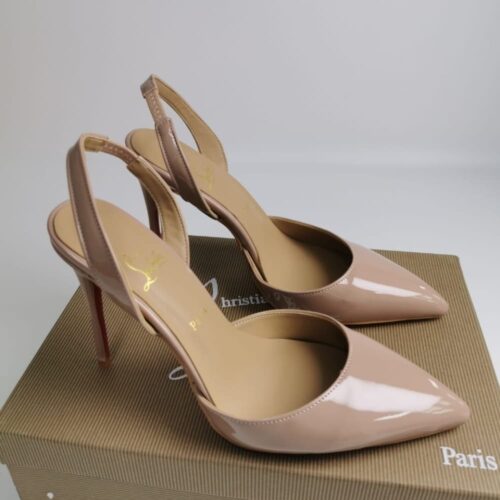 Alternative view of Christian Louboutin Apostropha Sling Nappa Leather Slingback Pumps Beige 1240830N295