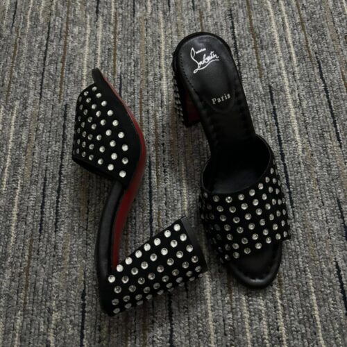 Alternative view of Christian Louboutin Jane Strass Nappa Leather Mules Black 1240729T023