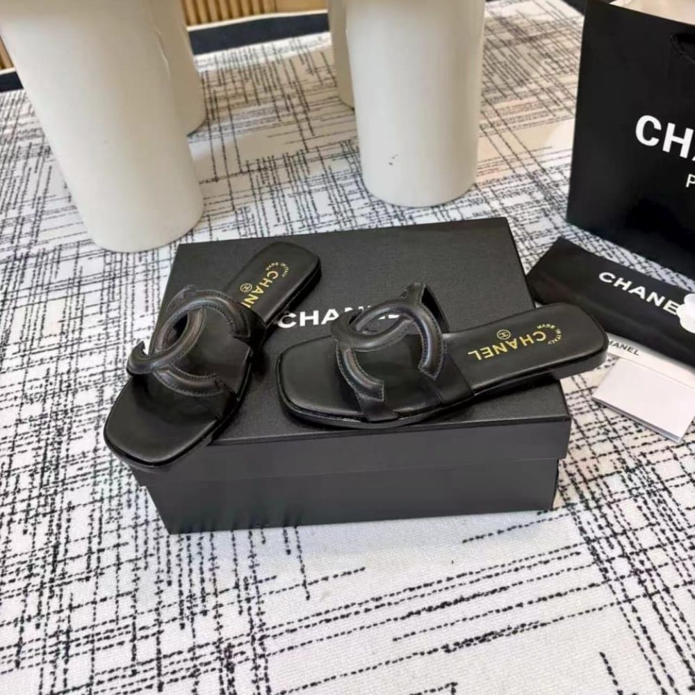 Chanel Mules CC Logo Strap Black G47250 X01000 94305 - Image 7