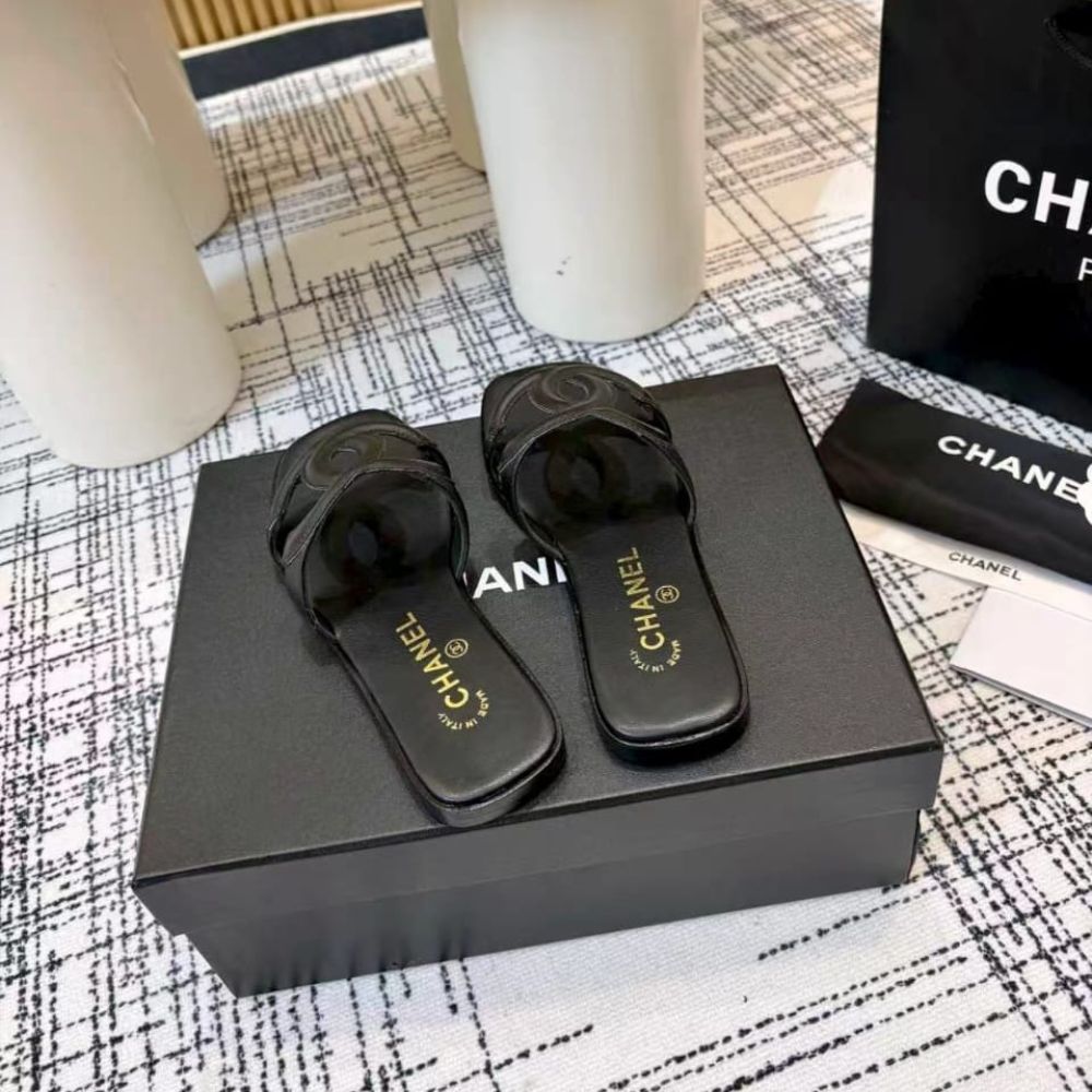 Chanel Mules CC Logo Strap Black G47250 X01000 94305 - Image 8