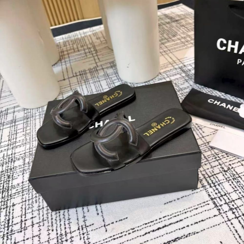 Chanel Mules CC Logo Strap Black G47250 X01000 94305 - Image 6