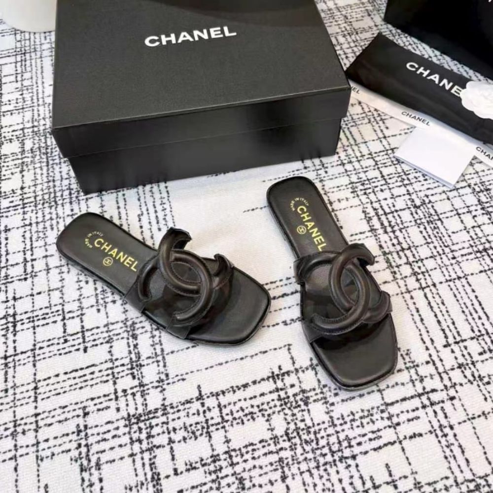 Chanel Mules CC Logo Strap Black G47250 X01000 94305 - Image 4