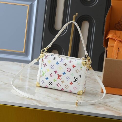 Alternative view of Louis Vuitton X Takashi Murakami Side Trunk MM Shoulder Bag Multicolore White 23cm M14046