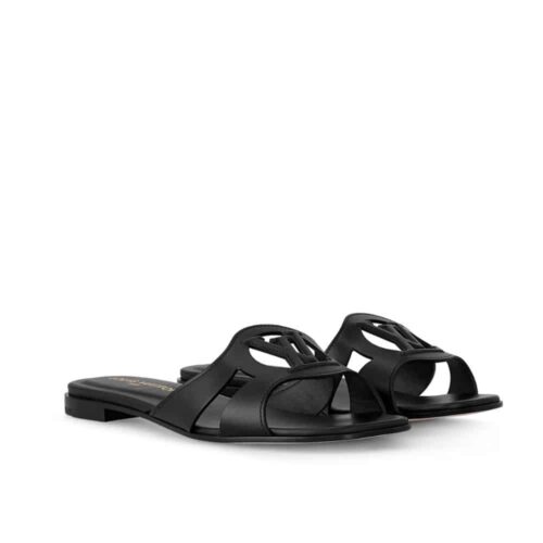 Louis Vuitton LV Isola Leather Flat Mule Black 1Abp0E